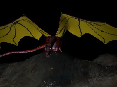 Low Poly Rigged Dragon Low-poly 3D model