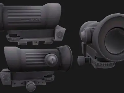 Rifle Scope Elcan M145 Low-poly 3D model