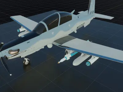 BEECHCRAFT - AT-6 WOLVERINE LIGHT-ATTACK AIRCRAFT - Low-poly 3D model