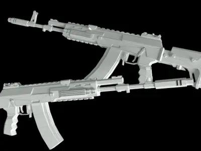 Low Poly AK-12 Assault Rifle Free low-poly 3D model