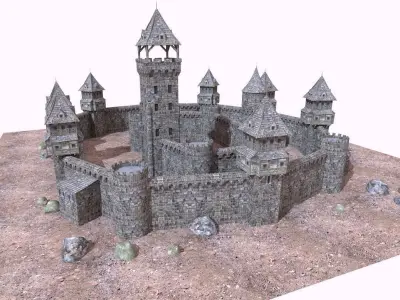 historic castle Low-poly 3D model