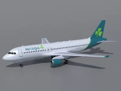 Airbus A320 Aer Lingus Airlines 3D model 3D model