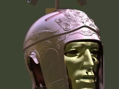 Roman General Helmet Mask Lorica Musculata Shin Guards Bracer 3D print model