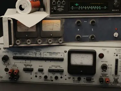 Military Radio Communication Setup Low-poly 3D model