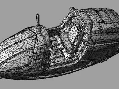 Sci-Fi HoverBike Low-poly 3D model purchase