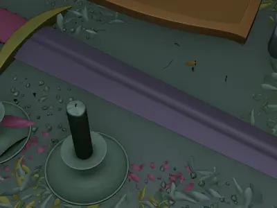 Medieval Sword Prop Full Scene 3D model