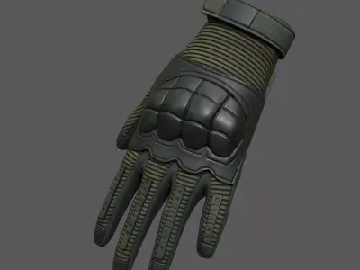 Gloves Sci-fi military combat fantasy  Low-poly 3D model