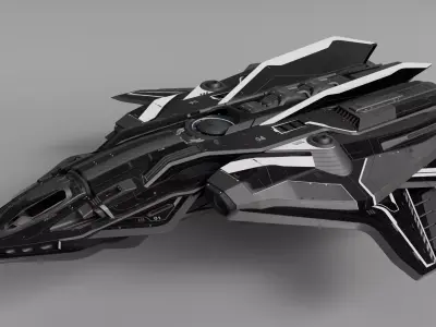 Spaceship v1 with full interiors 3D model