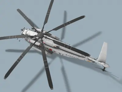 MH-53E Sea Dragon JMSDF Complex Animation Low-poly 3D model