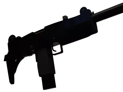 Uzi Sub-Machine Gun With Attachments Low-poly 3D model