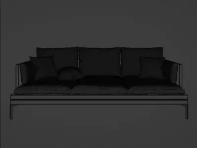 Gray Linen Sofa CL104 Free 3D model