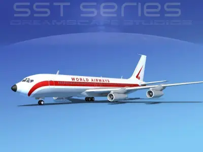 Boeing 707-320 SS World Airways 3D model