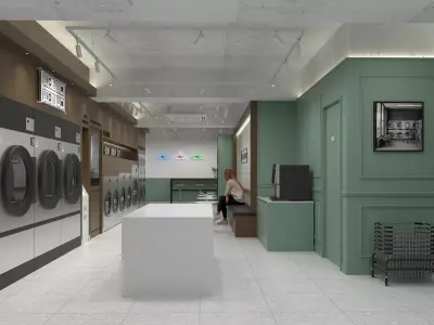 Coin Laundromat 01 commercial 3D model
