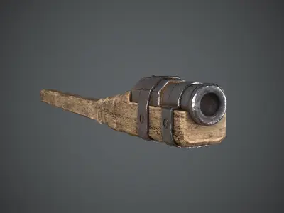 Hand Cannon Medieval Low-poly 3D model
