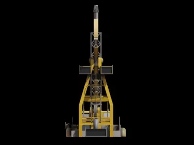 Oil and Gas Land Drilling Rig Low-poly 3D model