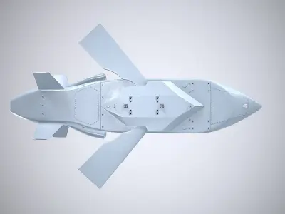 Taurus KEPD 350 air-launched cruise missile gray color Low-poly 3D model
