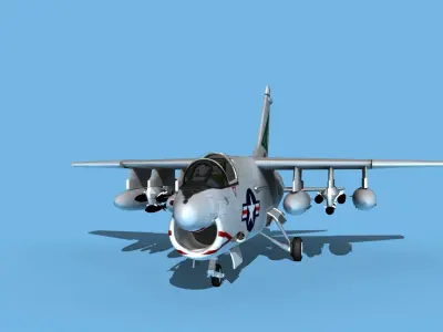 Chance Vought A-7C Corsair II V23 USN 3D model