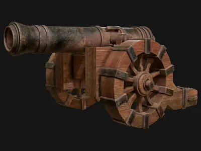 Cannon-2-Old Version Low-poly 3D model