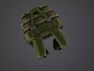 Low Poly Tactical Camouflage Military Backpack Low-poly 3D model