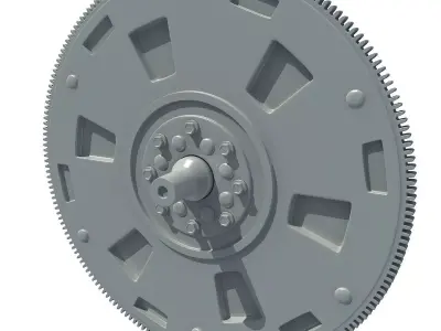 Detailed not textured part of engine 3D model