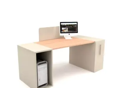 Wooden Offise Desk 3D model