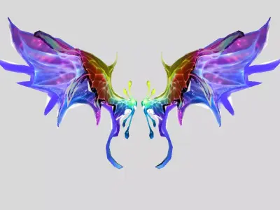 Rainbow Wing Low-poly 3D model