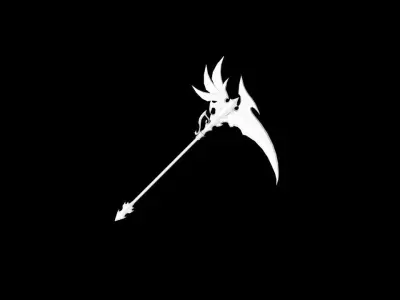 Elven Scythe Low-poly 3D model