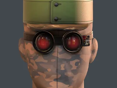 Gas mask helmet 3d model scifi Low-poly  Low-poly 3D model 538