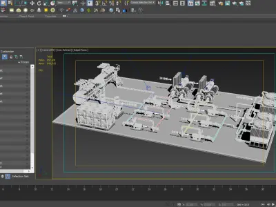 Filter cooling tower boiler platform factory industrial 3D model