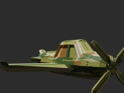 military aircraft Low-poly 3D model
