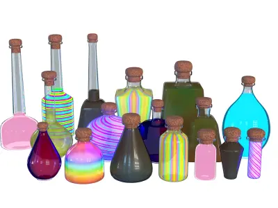 Set of Flasks 3D model