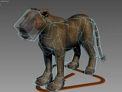 Lioness lion Low-poly 3D model