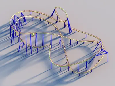 Roller coaster VR Unity PKG VR 3D model