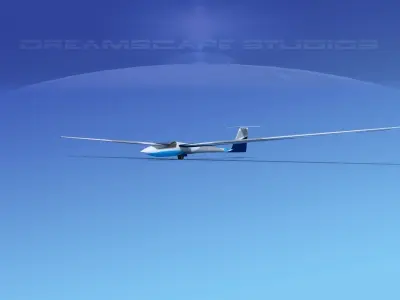 Schleicher ASW 22 Sailplane  V03 3D model