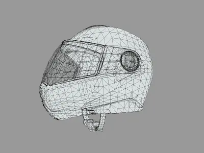 Motorcycle Helmet Low Poly PBR Realistic Low-poly 3D model