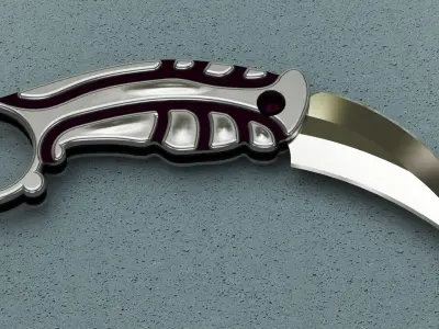 Karambit Knife - Full Steel Foldable 3D model