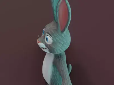 Cartoon Animated Wolf Rabbit and Squirrel Low poly 3D Model Free 3D model