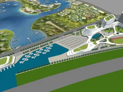 SU model of service center office and commercial building 3D model