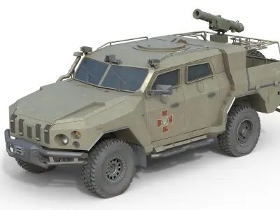 5 Military Vehicles Collection v22 Low-poly 3D model