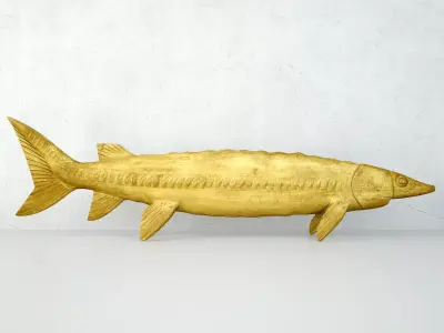 Monumental American Country Fish Market Trade Sign 3D model