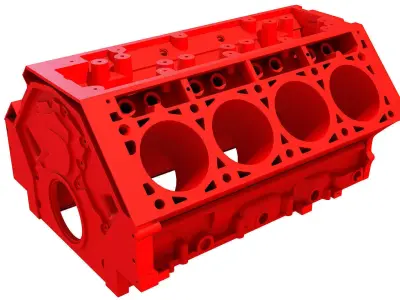 Printable V8 Engine Block 3D model