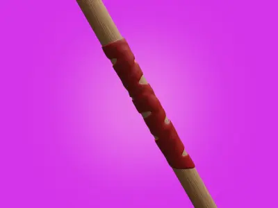 Sensei Yangs fighting stick Low-Poly Game Ready Free low-poly 3D model