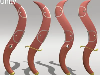 Curved Dagger Free low-poly 3D model