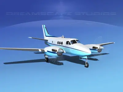Beechcraft King Air 100 V02 3D model
