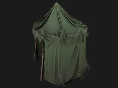 Green Army Military Tent  Low-poly 3D model