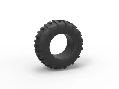 Offroad tire 37 Scale 1 to 25 3D print model