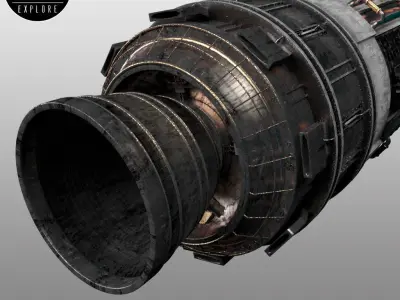 Space sci-fi rocket ship small 3D model