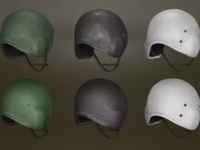 helmet Low-poly 3D model 13