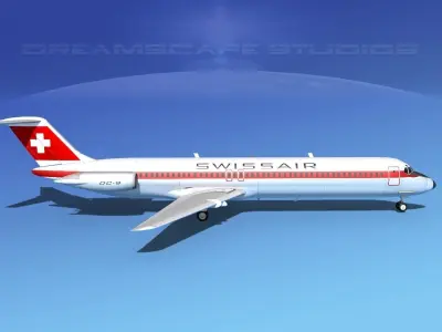 Douglas DC-9-50 Swissair 3D model