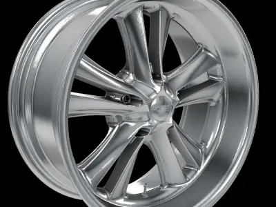 FOOSE Knuckle Wheel 17x7 Chrome 3D model